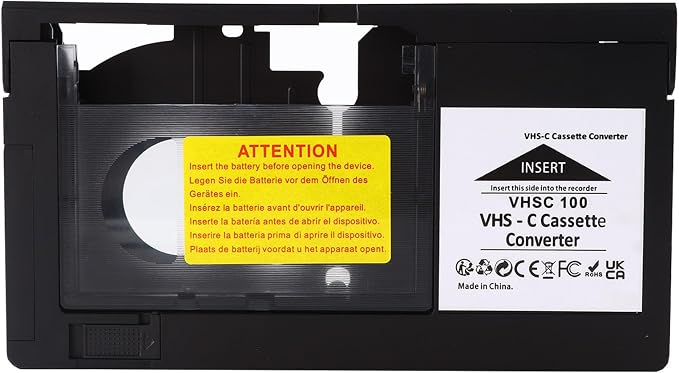 Camcorder Cassette Adapter (SVHS/VHS-C to VHS) - Compatible with JVC C-P7U/CP6BKU/C-P6U, Panasonic PV-P1, RCA VCA115 (Not Compatible with 8mm/MiniDV/Hi8; Battery Not Included)