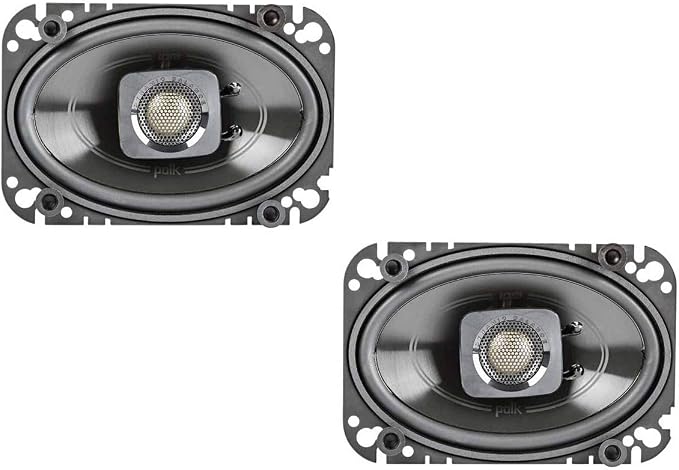 Polk Audio DB462 DB+ Series 4" x 6" Coaxial Speaker for Car & Marine, 2-Way Boat & Car Audio Speakers, 50-22kHz Frequency Response, Polypropylene Woofer Cone & 3/4" Silk Dome Tweeter, Easy Install