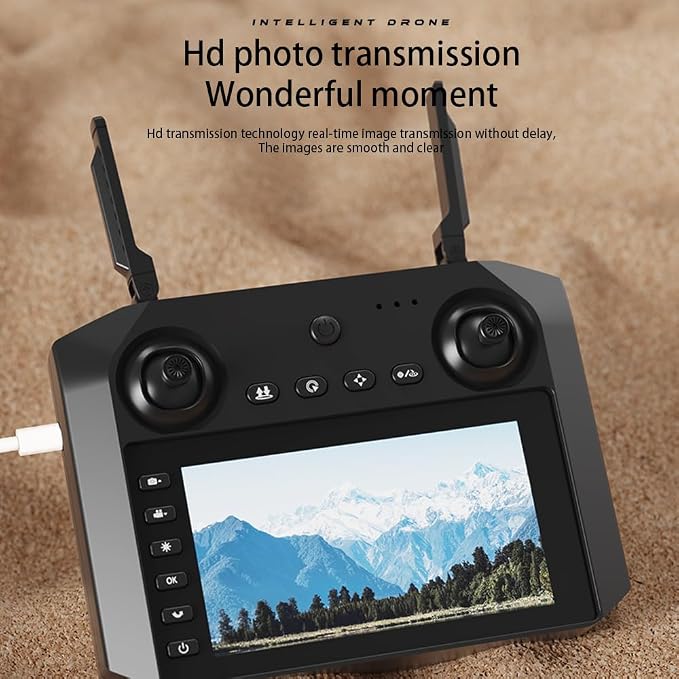 Drone For Adult,4.5" Screen,5G Remote Controller With Camera,6K HD Camera FPV Live Video,Altitude Hold Gesture Selfie One Key Take Off Landing 3D Flips Waypoint Fly Drone (3 Batteries)