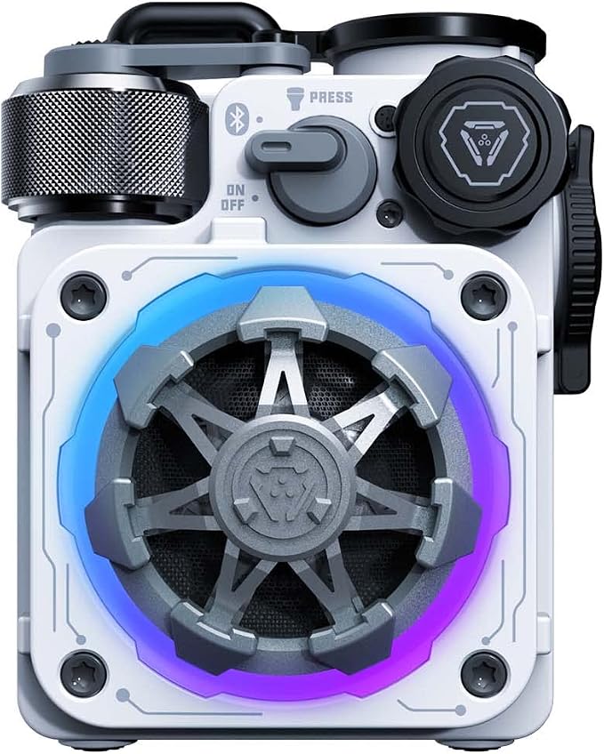 Muzen Cyber Cube-Pro Bluetooth Speaker, Bluetooth 5.0, Portable Speaker with Fidget Spinner, Crystal Clear Sound with RGB Led Light Wireless Speaker, Waterproof Speakers for Indoor Outdoor