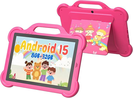 10 inch Kids Tablet, RAM 8GB(3+5Expand) +32GB ROM Android 15 Tablets for Kids, Parental Control Toddler Tablet with case Included 2+8MP Dual Camera, HD Screen, Pre-Installed Kids Educational APP