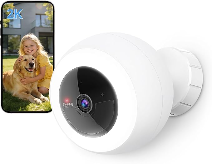 Noorio B310 Wireless Outdoor Security Camera with 600lm Spotlight, 12600mAh Battery-Powered Solar Camera with 16GB Free Local Storage, 2K Color Night Vision, 2.4GHz WiFi Only