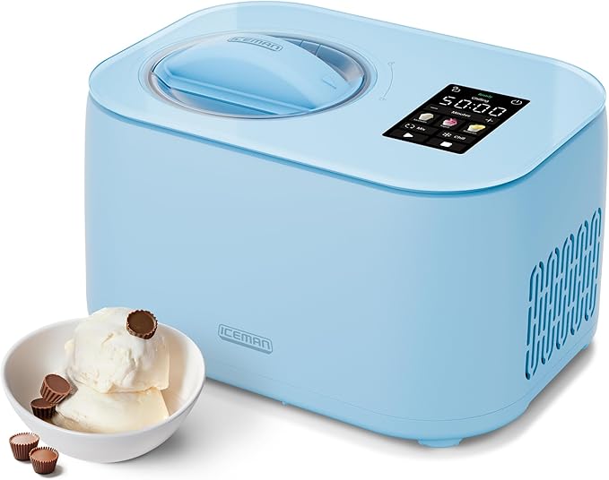 Iceman by Chefman Trio Ice Cream Maker | No Pre-Freezing with Built-In Compressor | for Ice Cream, Froyo, Sorbet, Sherbet, Italian Ice, Frozen Yogurt & More | (2) 20oz Containers & Lids