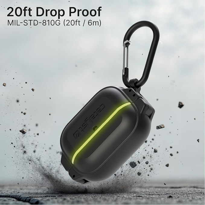 Catalyst for AirPods Pro 2nd/1st Gen Case with Secured Latch & Carabiner, IP68 Waterproof 330Ft and Military-Grade Drop Proof Total Protection Case for AirPods Pro Supports Wireless Charging