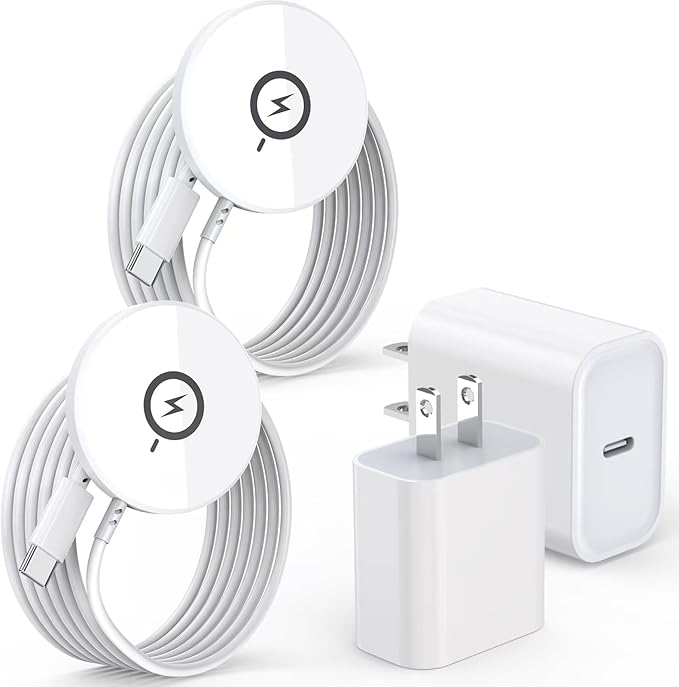 【Apple MFi Certified】Magnetic Wireless Charger 10FT Apple Magsafe Charger,2Pack Fast Mag-Safe Charging Wireless iPhone Charge Pad 10Foot USB C Block Adapter for iPhone 17 16 15 14 13 12 Series,AirPods