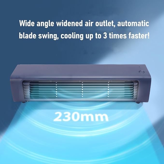 GOWENIC Tower Cooling Fan, 3 Gears Speed Adjustable USB Compact Standing Desk Fan, for Bedroom Office Desktop Wall Bedside Home (Blue)