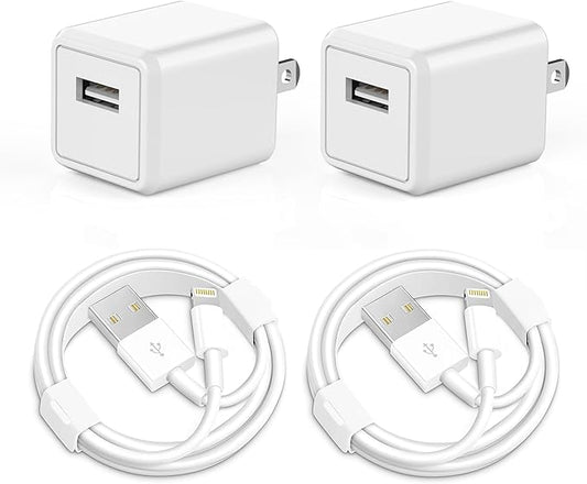 iPhone Charger,[MFi Certified]2Pack USB Wall Charger Block Adapter iPhone Cord USB to Lightning Cable Quick Fast Charging Data Sync Cable for iPhone14 Pro Max/13 Pro/12 mini/11/XS/XR/8 Plus/SE/AirPods