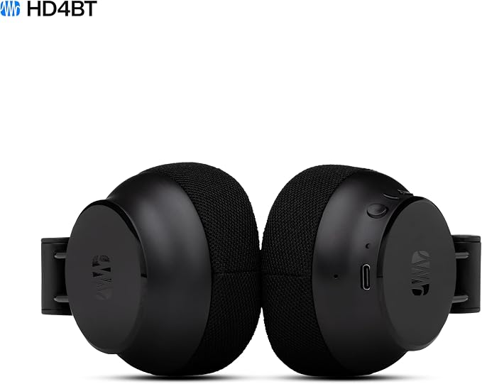 PreSonus Eris HD4BT — Over-Ear Closed-Back Wireless Headphones, Bluetooth, ANC Noise Cancelling, Up to 60 Hours Battery Life, Studio Headphones for Mixing, Monitoring, Recording, Eclipse Black