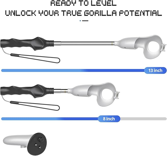 Extensible Long Arms for Gorilla Tag VR Accessories for Meta Quest 3S Controller Arm Extender Sticks for Quest 3 Handle Attachments (Quest 3/3S)