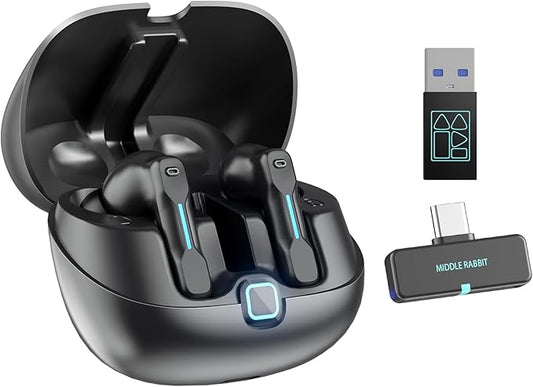 SW5 Wireless Headphones for Work with Microphone, Bluetooth Earbuds, 20ms Low Latency, 4 Mics, Compatible with Desktop Computer and Laptop PC, Ideal for Office, Call Center