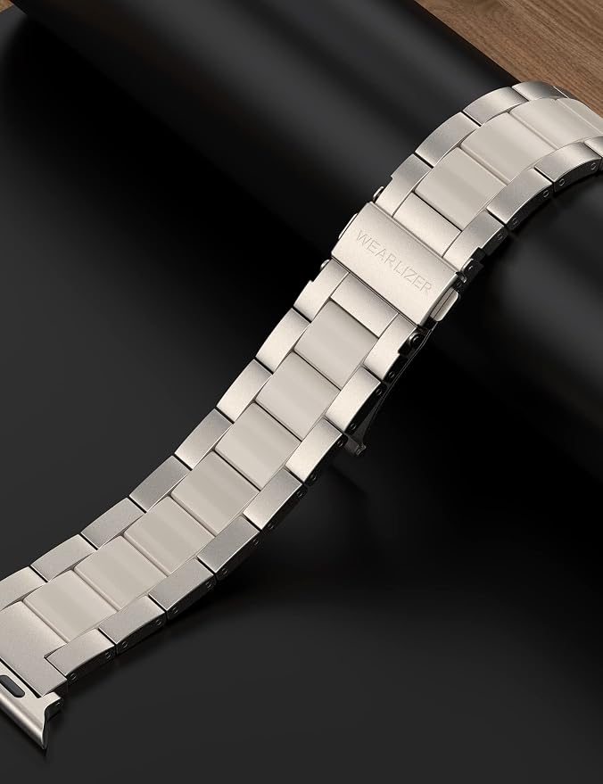 Wearlizer Starlight Resin Compatible with Apple Watch Bands 38/40/41/42mm Womens, Wristbands Gold Stainless Steel Replacement Classic Strap Bracelet iWatch Series 11 10 9 8 7 6 5 4 3 SE/Ultra 3 2 1