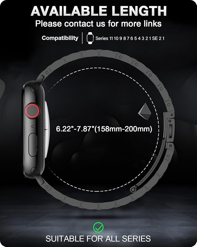 EPULY Metal Band Compatible with Apple Watch Bands for Men 42mm 41mm 40mm 38mm, Business Stainless Steel Strap for iWatch Series 11 10 9 8 7 6 5 4 3 2 1, SE3 2 1, Ultra3 2 1, No Tools Required