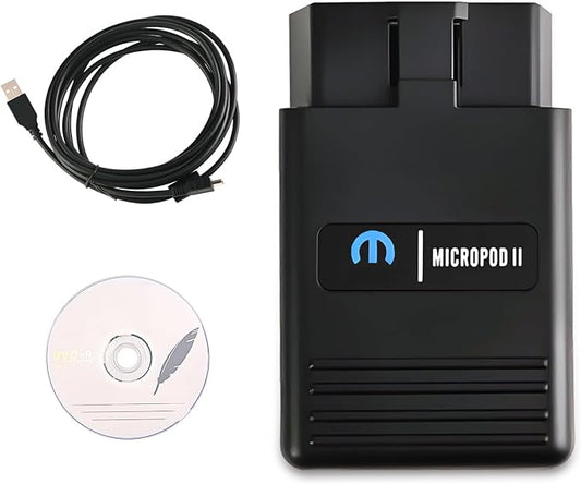 MicroPOD II V17.04.27 Professional Diagnostic Programming Scanner Tool for Chrysler Dodge Jeep Fiat Up to 2016 with DRBIII, Multi-Language, Offline OBD2 Support
