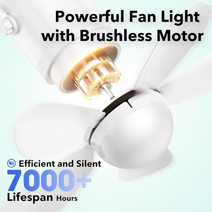 Solar Ceiling Fan Light, Portable Solar Powered Gazebo Fan Light for Outside, Rechargeable Battery Camping Fan Light with Remote, for Outdoor Canopy Tent RVs Porch Patio Greenhouse Pergola