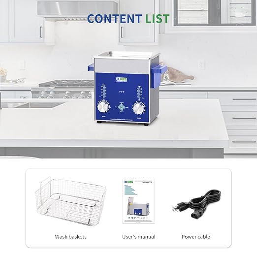 DK SONIC 2L 60W Dual-Frequency Ultrasonic Cleaner, Professional Jewelry Cleaner with Encoded Control, 4 Cleaning Modes (Degas/Pulse), Heating & Timer for Glasses, Watches, Coins