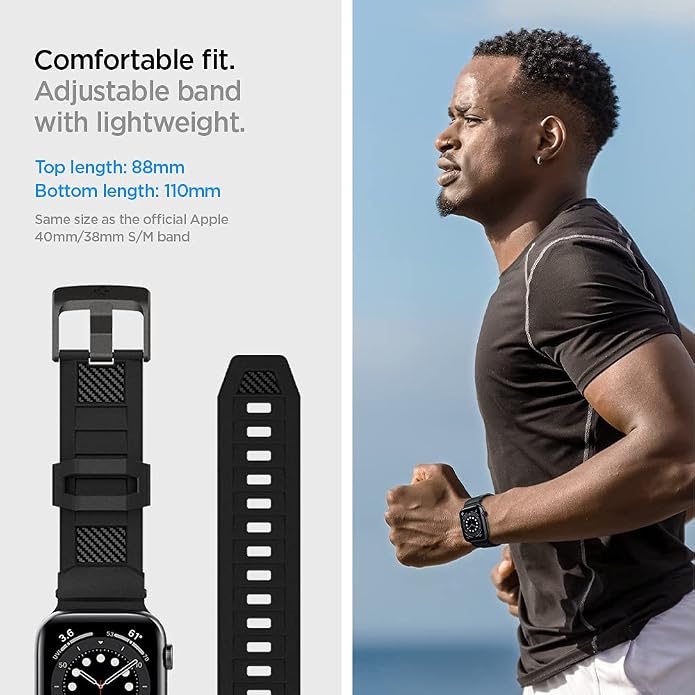 Spigen Rugged Band Designed for Apple Watch Band Compatible with Ultra 3/2/1 49mm, Series 11/10 46mm, 9/8/7 45mm, SE2/SE/6/5/4 44mm, 3/2/1 42mm