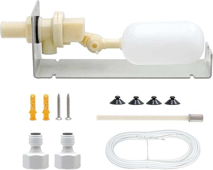 Water Fountain Auto Fill System AutoFill Water Level Kit, 1/4 Inch Tube with Adjustable Arm for Outdoor Fountain Pond Aquariums Aquaculture