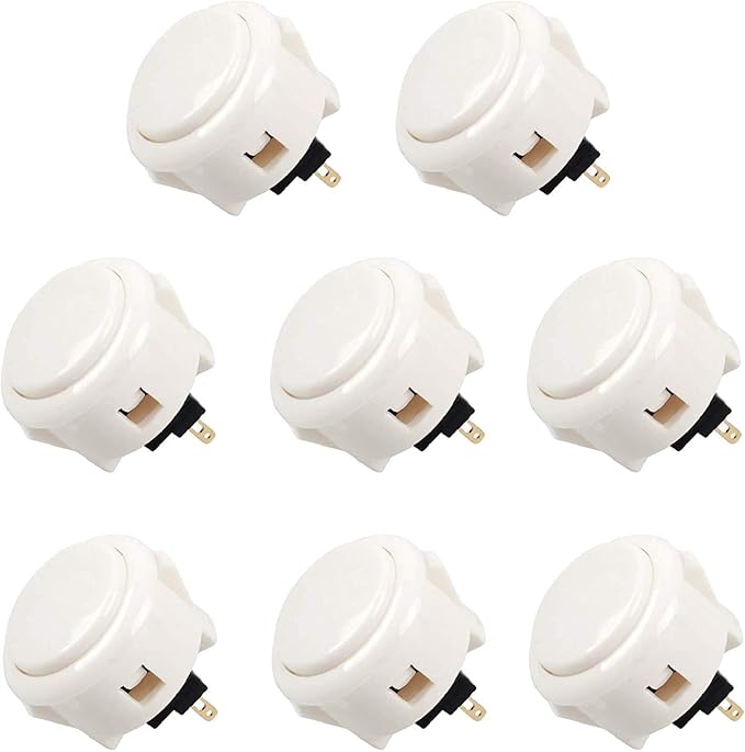 Sanwa JLF-TP-8YT Joystick + Sanwa 8 pcs OBSF-30 Push Button Bundle Kit Color : White - for Arcade Game 4 & 8 Way Adjustable, Compatible with Catz Mad SF4 Tournament Joystick S@NWA