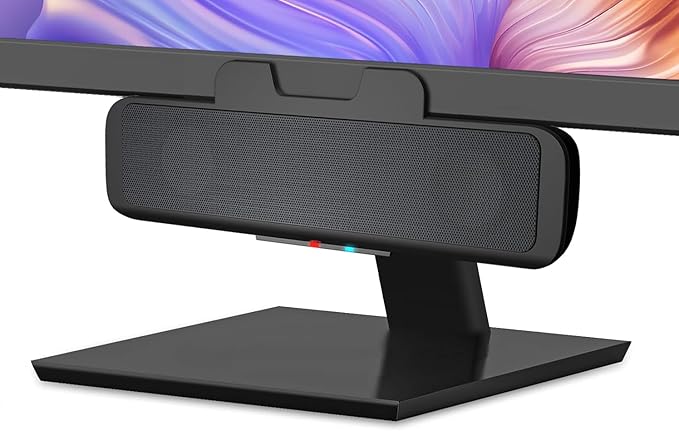 Cyber Acoustics USB & Bluetooth Speaker Bar (CA-2890BT) – USB Powered Speaker with Speakerphone for PC and Bluetooth to Simultaneously Connect to Smartphones, Clamps to Monitor, Convenient Controls