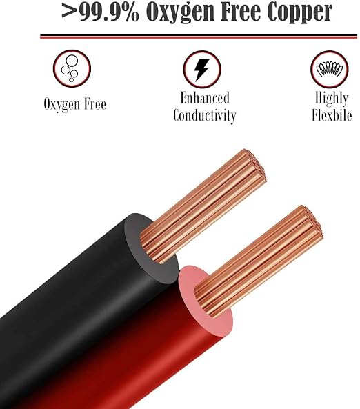 GS Power 300ft 18 Gauge Wire Oxygen Free Pure Copper Primary Wire, 50ft Roll, 6 Colors, OFC 12v 18AWG for Automotive Audio Video Electric Trailer Stereo RC Car Home Theater LED Lamp Wiring Electrical