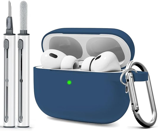 for AirPods Pro 2 Case with Cleaner Kit, Compatible with Airpods Pro 2nd/1st Generation Case (USB-C Cable) with Keychain for Women and Men,Sapphire Blue
