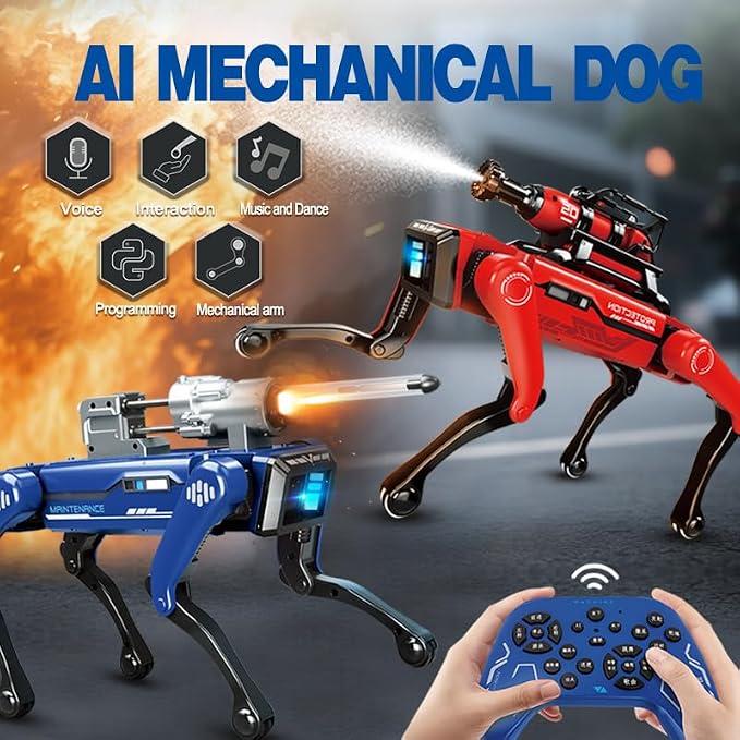 Smart Robot Dog for Kids, Voice & Remote Control Interactive AI Robotic Pet with 30+ Lifelike Actions, Programmable & Dancing STEM Toy, Best Gift