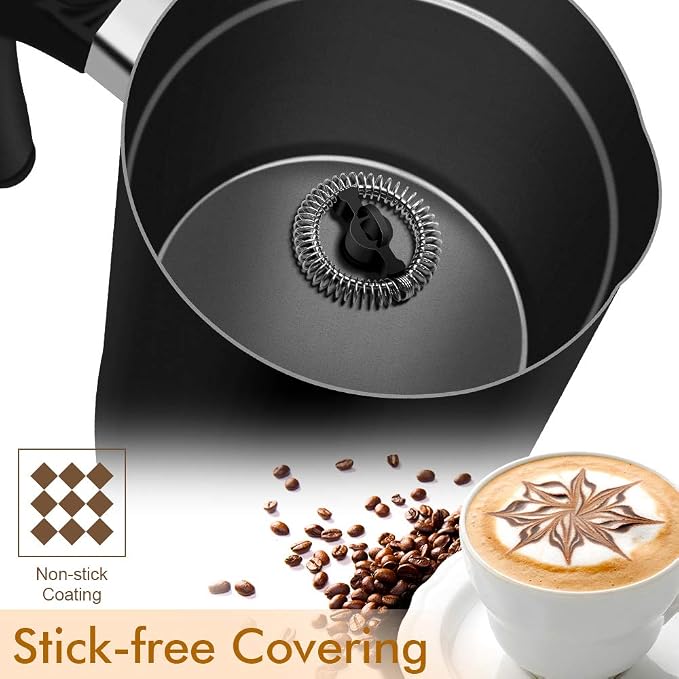 Milk Frother,CHINYA Electric Milk Frother Soft Foam Maker for Hot and Cold Milk Froth, Cappuccino, Coffee, Latte, Automatic Steamer,Stainless Steel Warmer, Double Wall, Non-Stick, Strix
