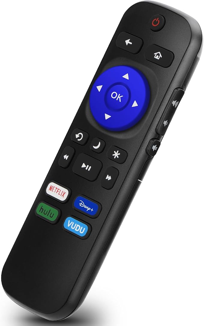 Replacement Remote Control for Roku TV, Compatible with TCL/Hisense/Sharp/Insignia/Onn Roku Smart TVs