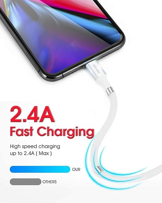 Magnetic Charging Cable,(3FT) Super Organized Charging Magnetic Absorption Nano Data Cable for Phone 14 13 12 11/XS/XS Max/XR/X/8/8 Plus/7/7 Plus/6s/6s Plus/6/6 Plus/SE/5s/5c/5/Pad/Pod