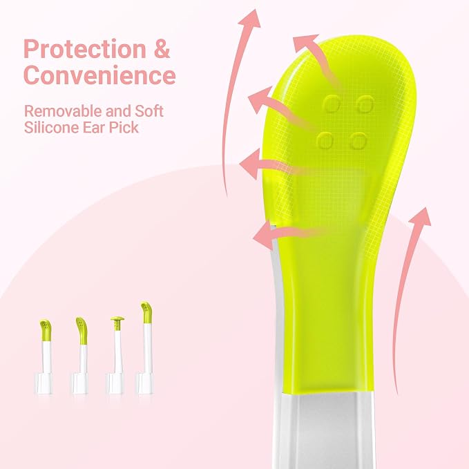 ScopeAround Digital Otoscope w/IPS Screen, 720p HD Smart Video Otoscope with Light, Ear Scope Otoscope with Camera Ear Wax Removal Camera, Ear Checker, Power On and Go, Pink