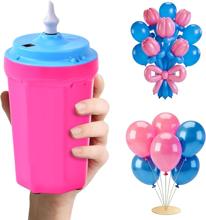 Portable Balloon Pump Electric, Rechargeable Cordless Balloon Pump Inflator for All Balloons, Latex 260q Foil Mylar Balloon Inflation, Quick-Fill Inflator& Deflator for Inflatables