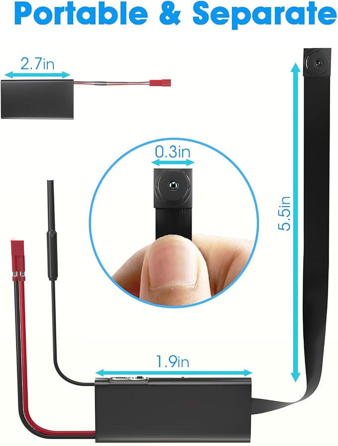 WiFi Hidden Camera DIY Mini Portable and Wireless Nanny Cam 1080P HD Spy Camera with Motion Detection Security Cameras for Home Office Outdoor