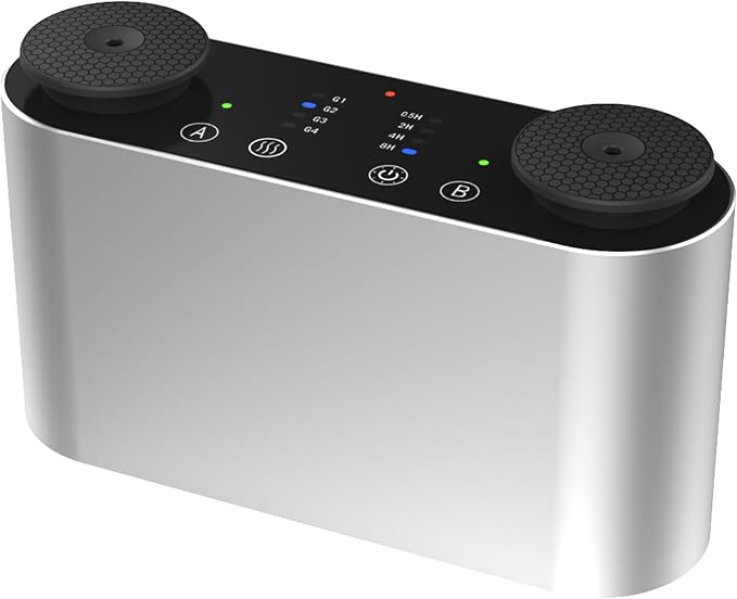 The Mini Duo Smart Scent Air Machine, Waterless Aroma Diffuser with Bluetooth App Control & Dual Nozzle, 2x10mL Refillable Bottles, Rechargeable Battery, Covers Up to 100 sq. ft