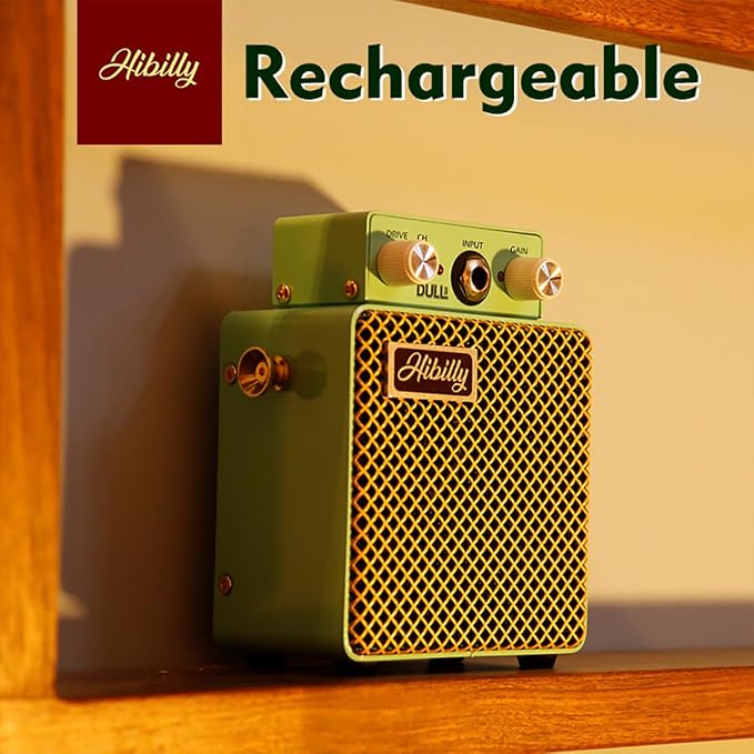 Dull3 Full-Metal Mini Guitar Amplifier, Rechargeable 3W Pocket Micro Amp with Clean/Overdrive/Distortion Modes, 3" Speaker, 1200mAh Battery