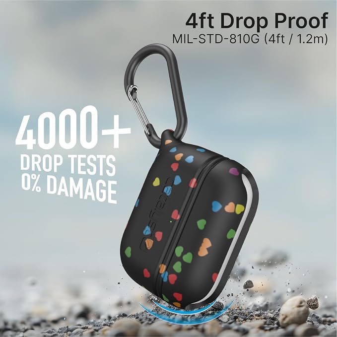 Catalyst Case for AirPods Pro 3, Waterproof IP67 & Drop-Proof Silicone Case Cover for Apple Airpod Pro 3, Wireless Charging Compatible, One-Piece Design with Carabiner for Active Lifestyles