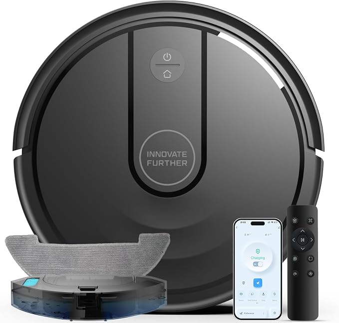 Robot Vacuum and Mop 5500Pa Suction 3 in 1 Robot Vacuum Cleaner with WiFi/App/Voice, Smart Robotic Vacuums with Schedule, Self-Charging Ideal for Hard Floor, Low Pile Carpet, Pet Hair 2026 New Version