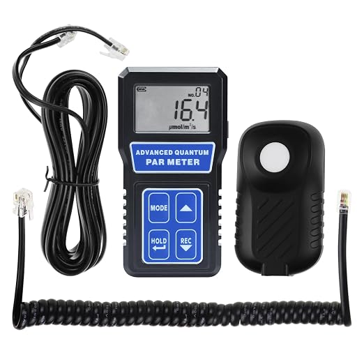 Par Meter High Precision PPFD Meter, Par Meter for led Grow Lights 400-700nm Wavelengths Par Light Meter with Data Logging, Calibration Function, PPFD Meter for LED Grow Light, Greenhouse, Plants