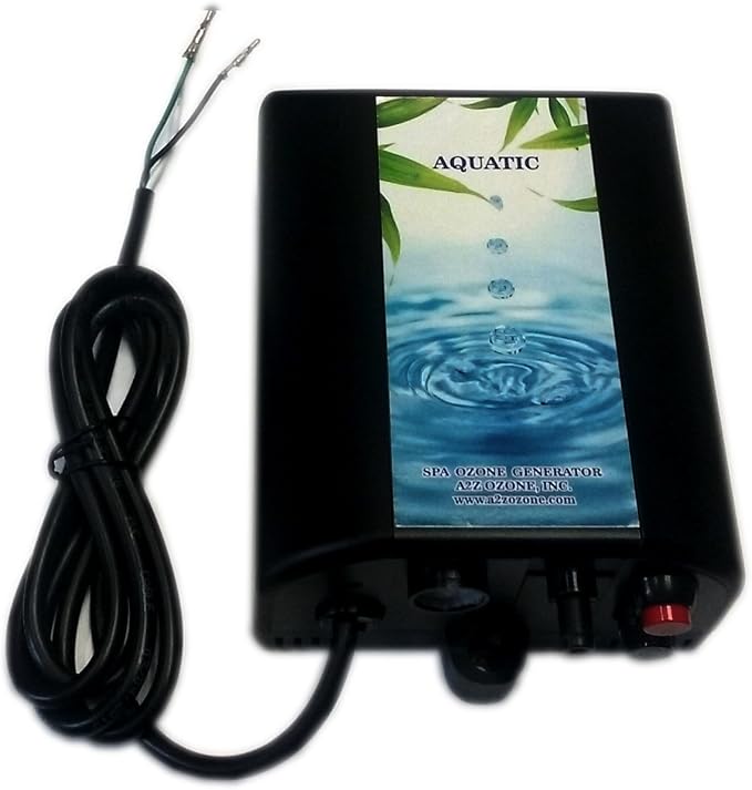 Aquatic Water Ozone Generator for Spa and Hot Tubs, 300 mg/h | With O₂, Portable Mini Water Ozone Machine, Crystal-Clear Water, 110-120V AC, Replacement Spa Water Ozone Generator