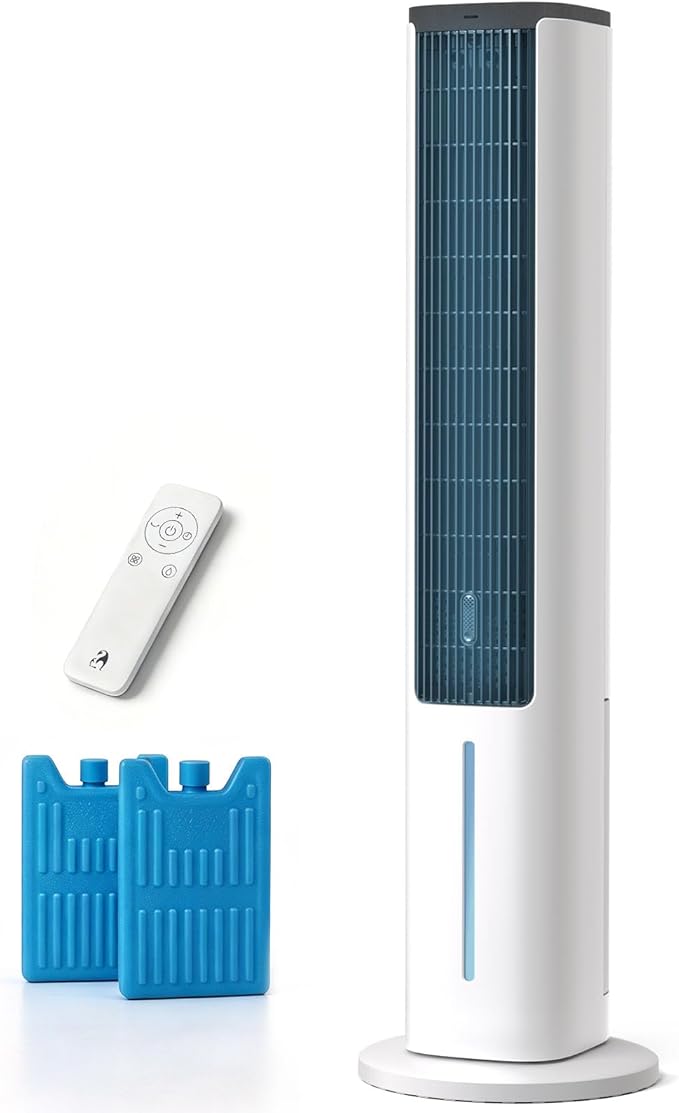 Antarctic Star Windowless Evaporative Air Cooler, Portable Air Conditioner with 80° Oscillation, Fast Cooling 4 Speeds 3 Modes, Ice Packs & Aromatherapy Pad for Bedroom/Office/Indoor Use