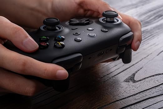 8BitDo Ultimate 2 Wireless Controller for Windows PC, Apple, Steam & Android, Gaming Controller with TMR Joysticks, Hall/Tactile Triggers, Motion Control, RGB Fire Ring, 1000Hz Polling Rate, Black