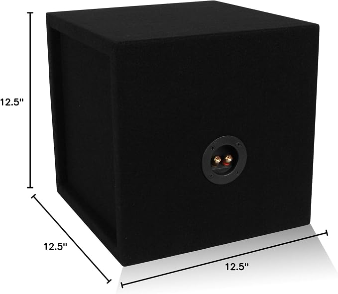 BELVA MDFS10 Single 10" Sealed 3/4" MDF Black Carpeted Subwoofer Box/Enclosure (0.77 Cubic ft)