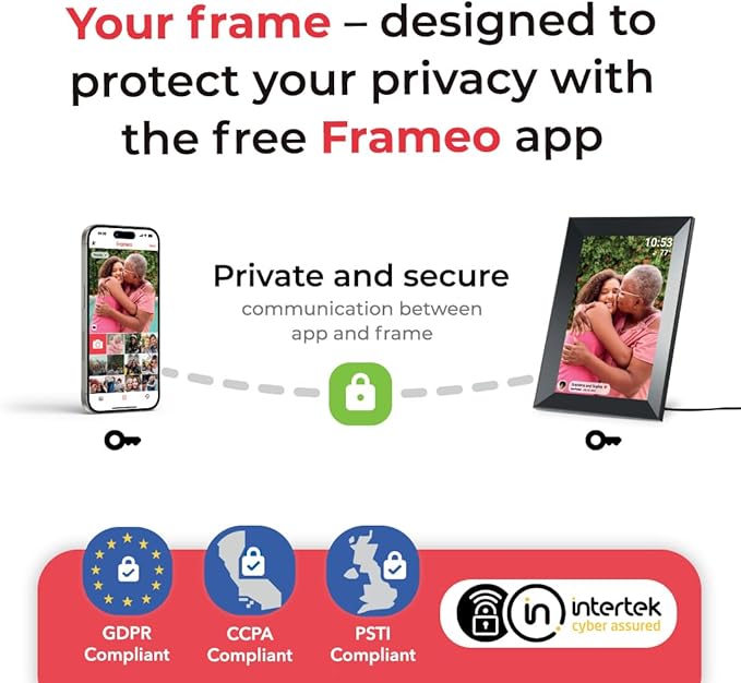Digital Picture Frame, 10.1'' Frameo Digital Frame Wifi, 32GB Memory, 1280*800 HD Touch Screen Digital Photo Frame, Wall Mountable, Share Instantly, Anniversary, Birthday Gifts for Women, Mom, Golden