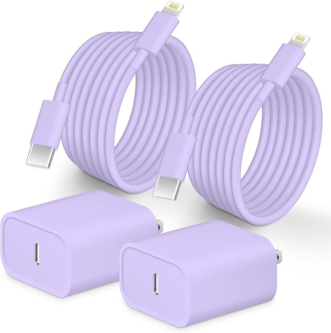 Phone 14 13 12 Fast Charger for Phone 14/14 Pro/13/13Pro Max/12/12 Pro Max/11/XS/XR/X/8Plus(Purple)