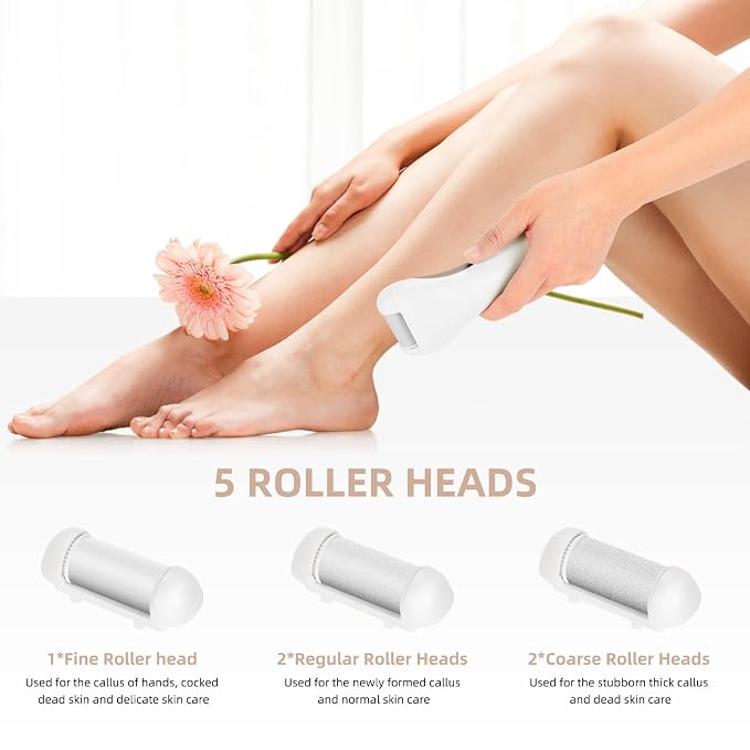 Callus Remover for Feet, Nicebirdie Electric Foot File Callus Removers Rechargeable Waterproof Pedicure Tools Foot Scrubber Shaver Feet Care Tool for Cracked Heels Dead Skin （Blue+Golden ）