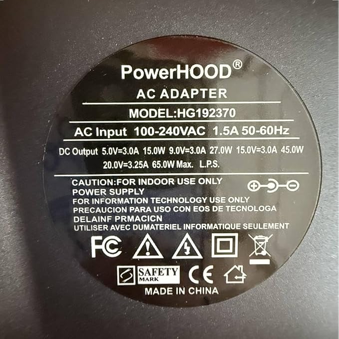 65W USB-C Charger for Samsung SP-LFF3CLAX SP-LSP3BLA Portable Projector | SP-LFF3CLAXXZA SP-LSP3BLAXZA 30" - 100" The Freestyle FHD HDR Model EP-TA865 Smart Portable Projector Power Supply