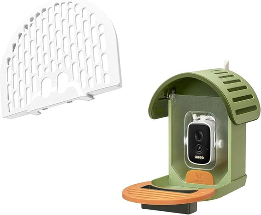 Smart Bird Feeder Camera with Bird Seed Guard (Green)