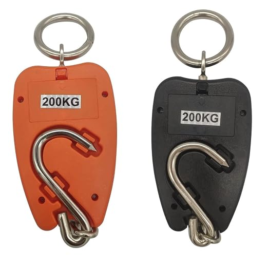 Digital Luggage Scales, 200kg/440lb Portable Mini Crane Scale LCD Display with Backlight Electronic Industrial Scale (Color : Svart, Size : 200kg/0.1kg(Svart)