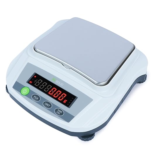 U.S. Solid Analytical Balance, 3000g/6.6lb x 0.01g Digital Precision Scale, Piece Counting, g/ct/oz/lb, 6.2" x 5" Rectangular Pan, 100-240V AC & 4xDC 1.5V Battery, Kitchen, Jewelry, Scientific Use