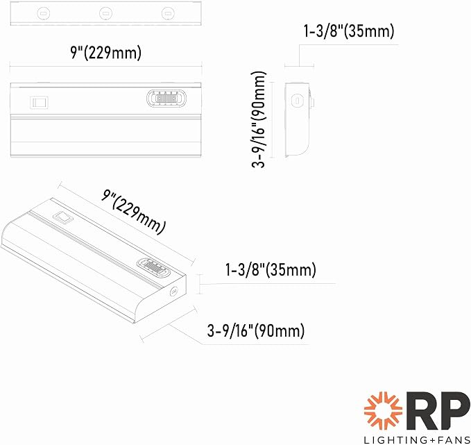 5CCT Selectable Under Cabinets 9" LED Light - White