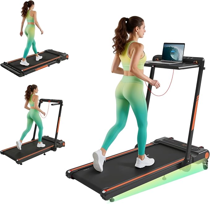 Walking Pad with Incline and Handle Bar, 3.0HP Electric Protable Mini Walking Pad Treadmills for Home Small Space, Small Treadmill for Exercising, 0.6-7.6MPH, 350LB Capacity